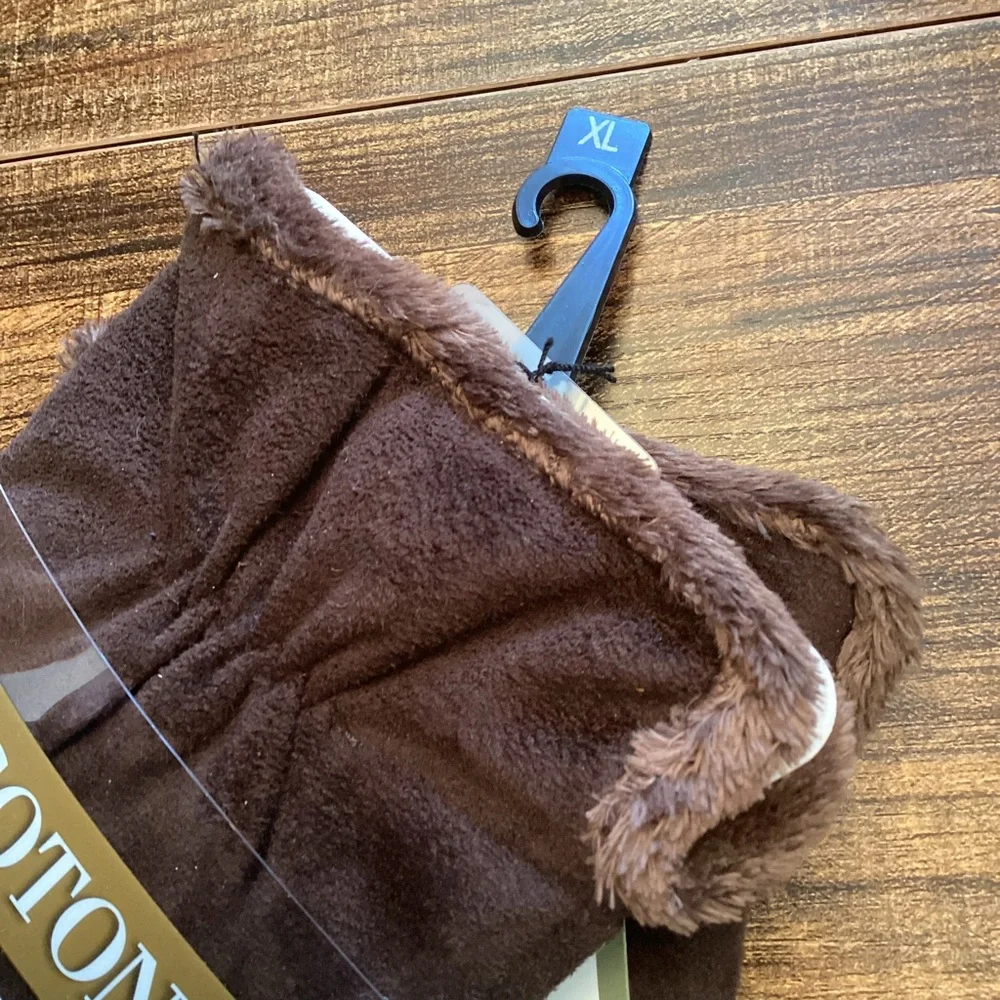 Women’s Isotoner Brushed Microfiber‎ Microluxe Fur Lining Brown Gloves XL NEW